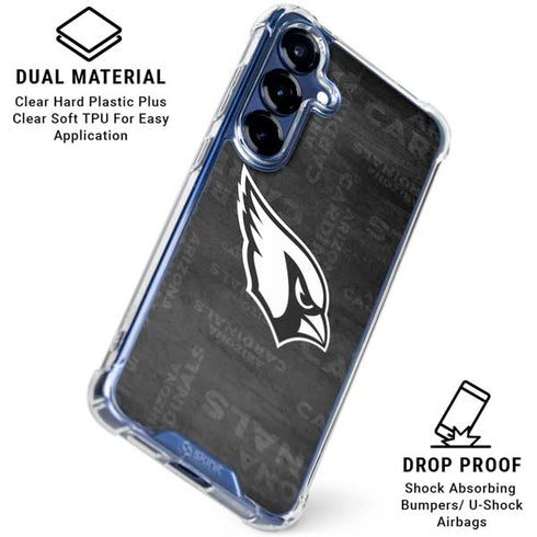 NFL Arizona Cardinals Black & White Galaxy S25 Clear Case